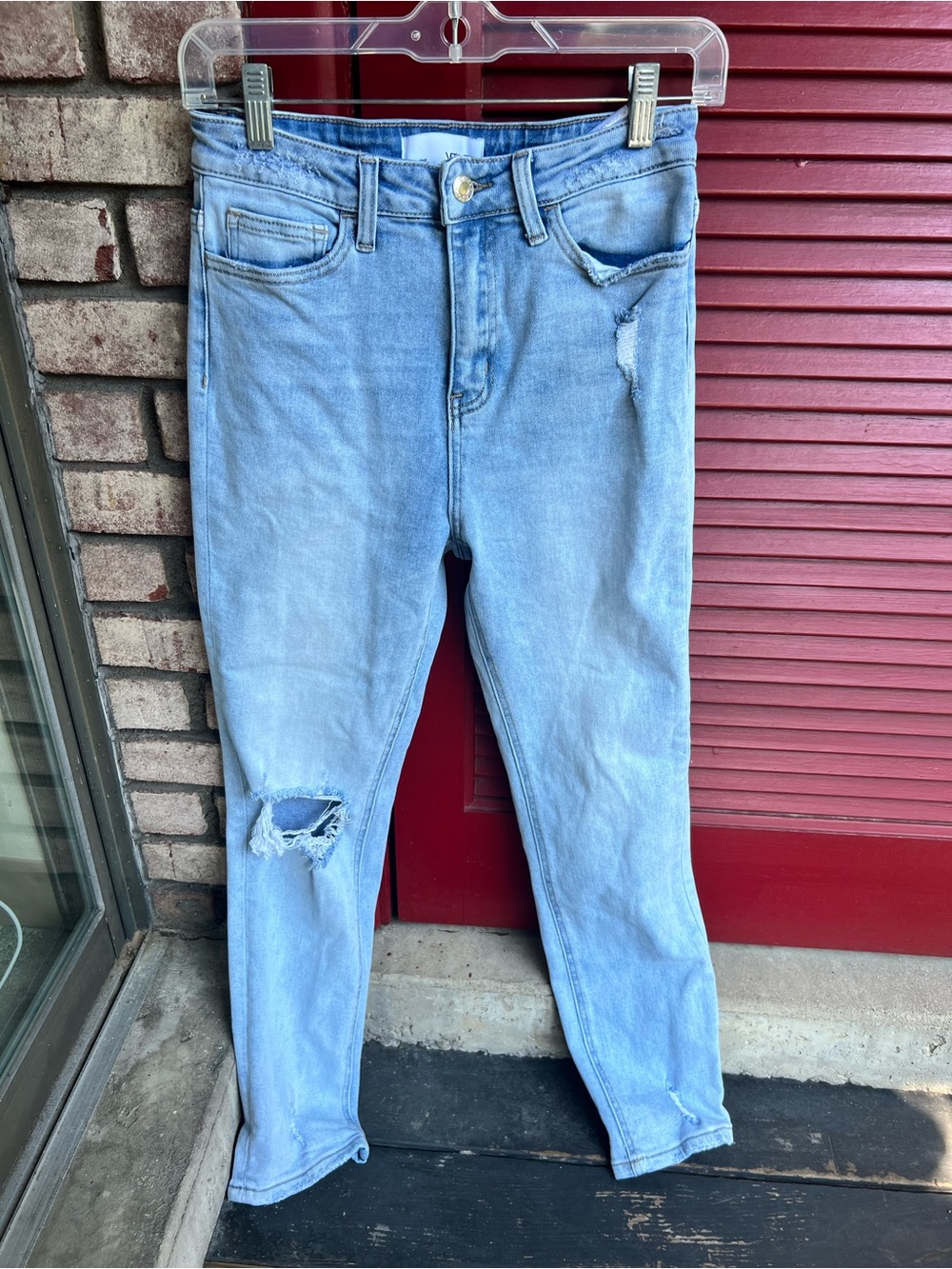 Vervet by Flying Monkey High Rise Light Wash Distressed Jeans Size 27 - Picture 2 of 11